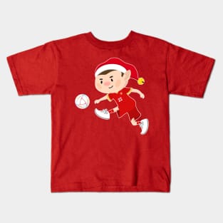 Serbia football Christmas elf. Football World Cup soccer T-Shirt Kids T-Shirt